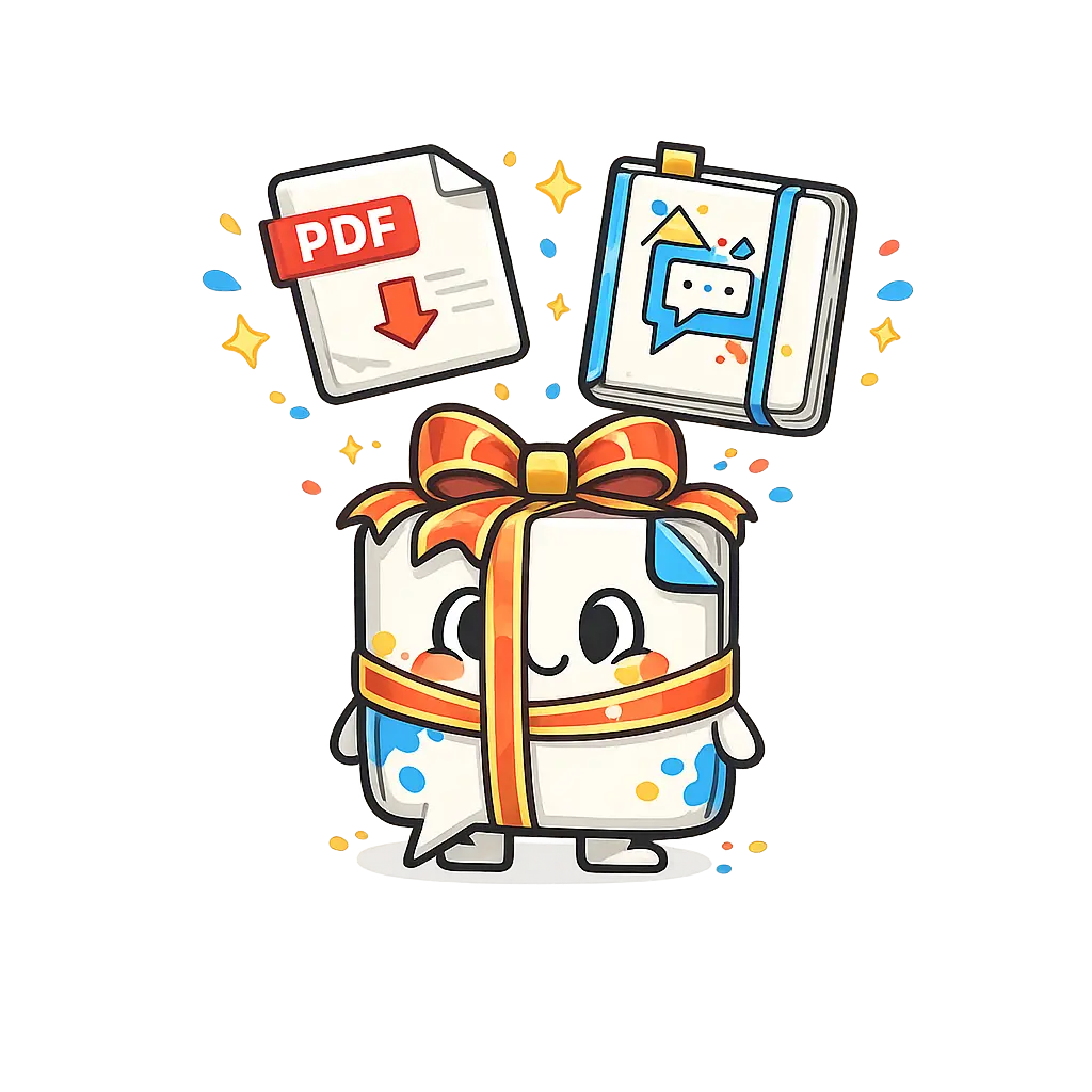 PDF and book mascot